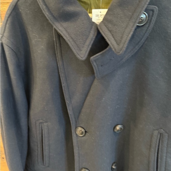 Todd Snyder 100% CASHMERE & WOOL Navy Blue Peacoat NWT - Picture 8 of 14